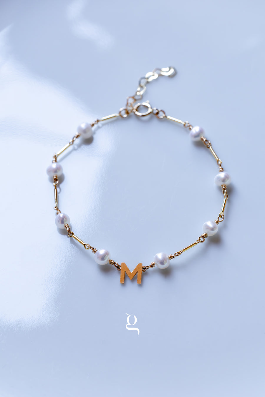 Personalized Initial Pearl Bracelet