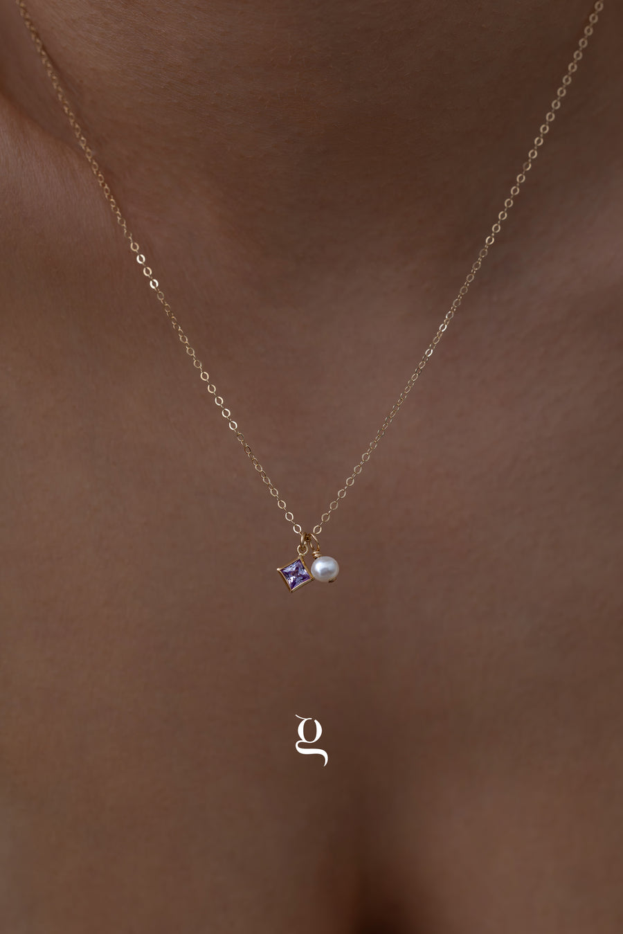 Birthstone & Pearl Necklace