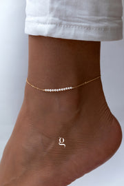 Tiny Pearl Line Anklet