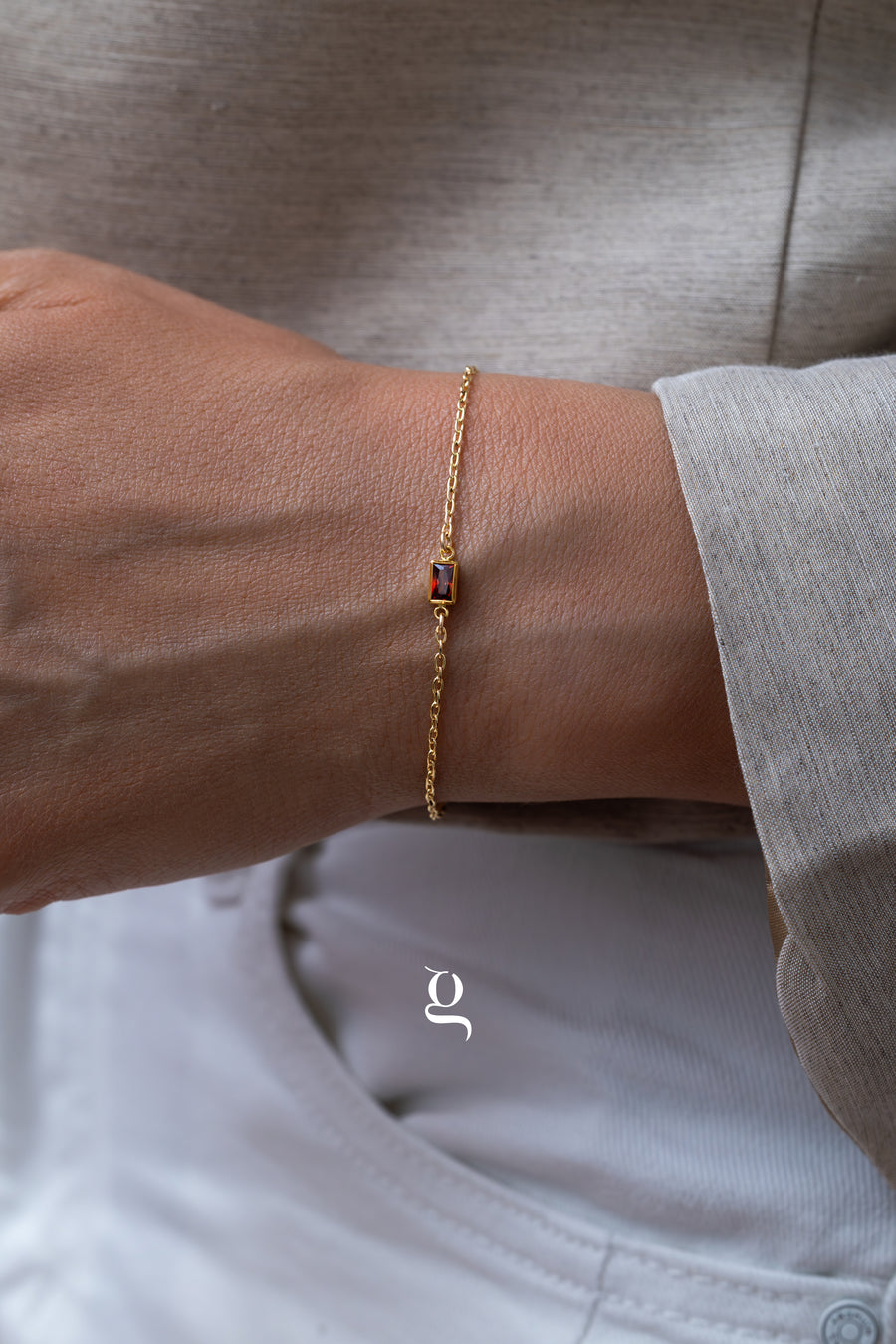 Baguette Birthstone Bracelet