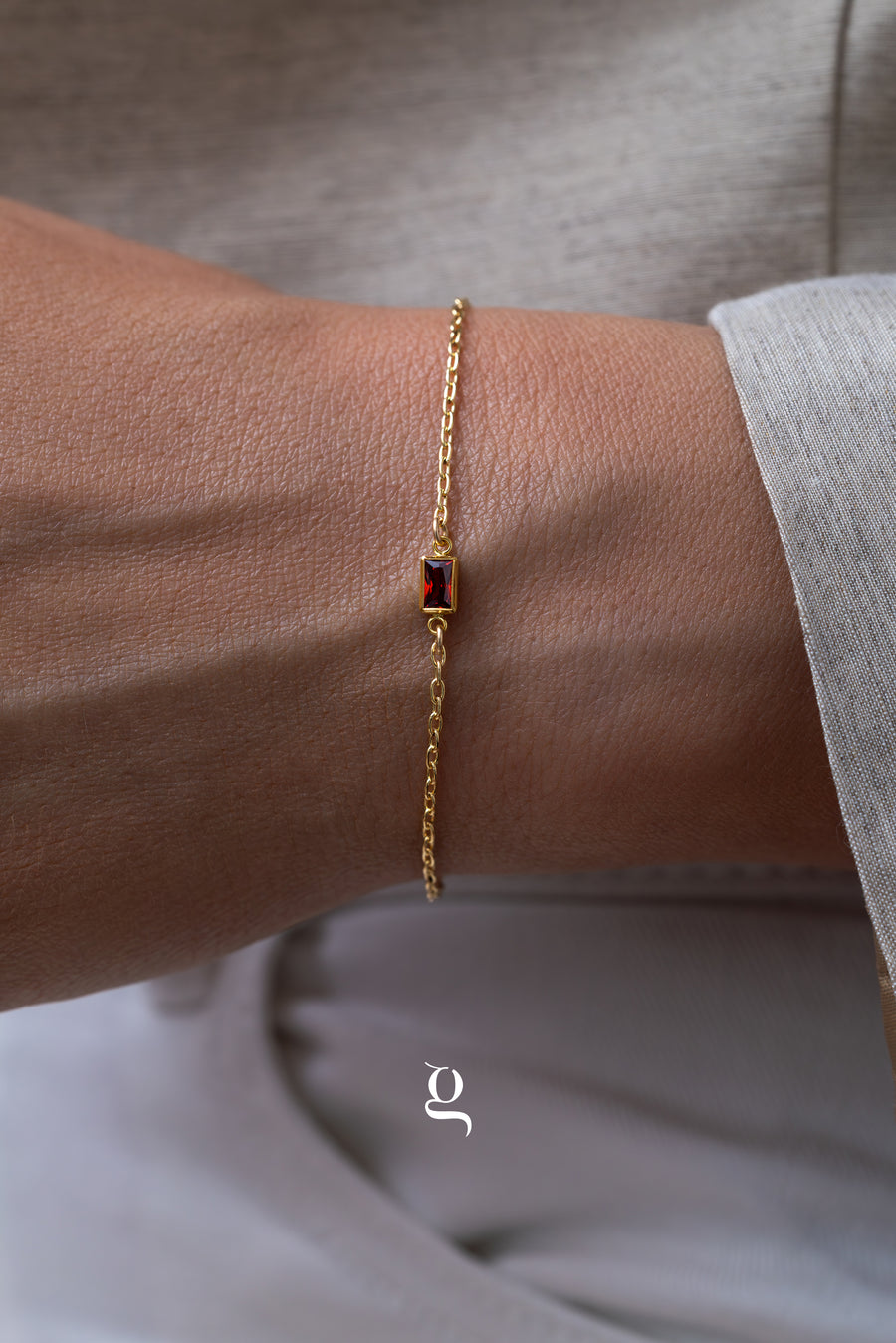 Baguette Birthstone Bracelet