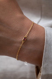 Baguette Birthstone Bracelet