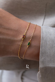Baguette Birthstone Bracelet