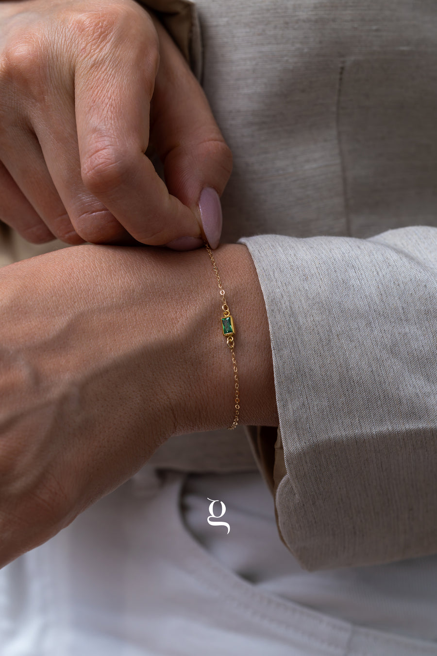 Baguette Birthstone Bracelet