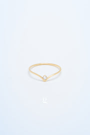Chevron Ring With Stone