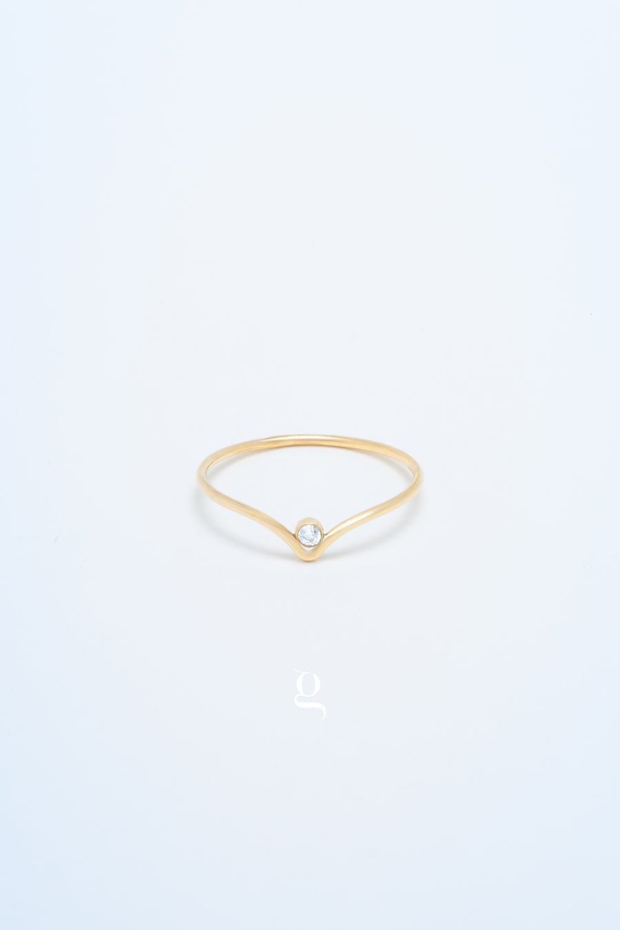 Chevron Ring With Stone