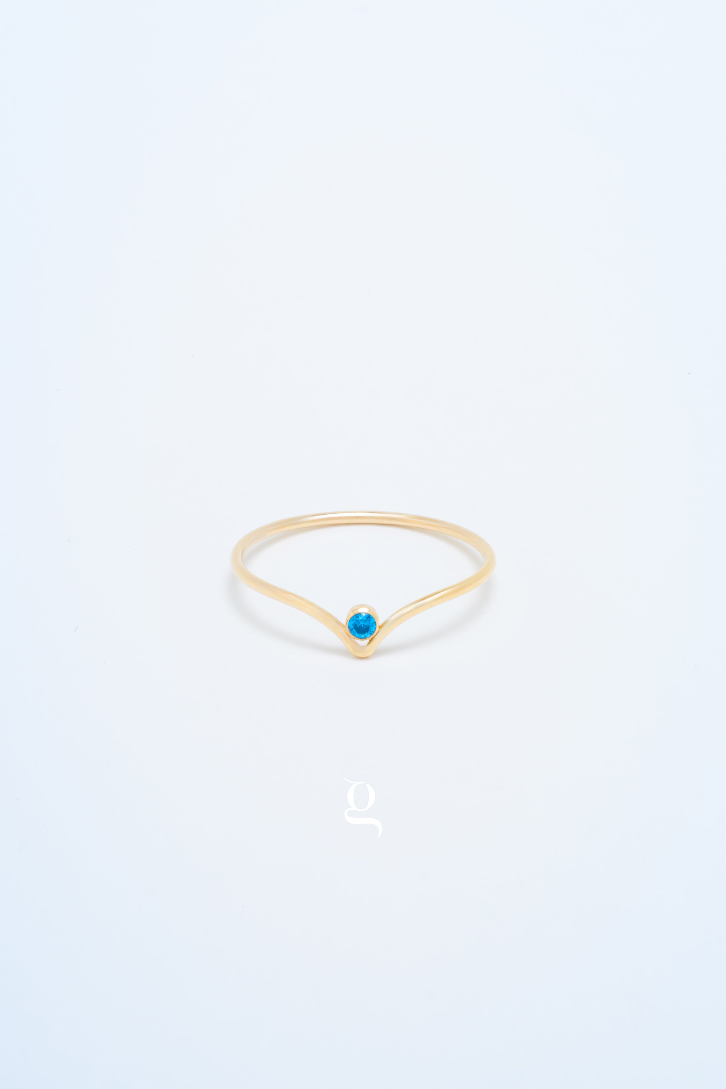 Chevron Ring With Stone