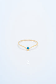 Chevron Ring With Stone