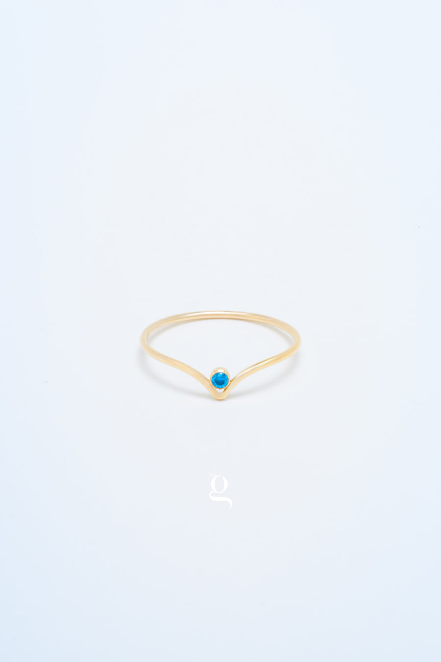 Chevron Ring With Stone