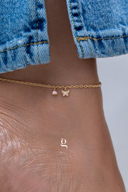 Butterfly & Pearl Anklet