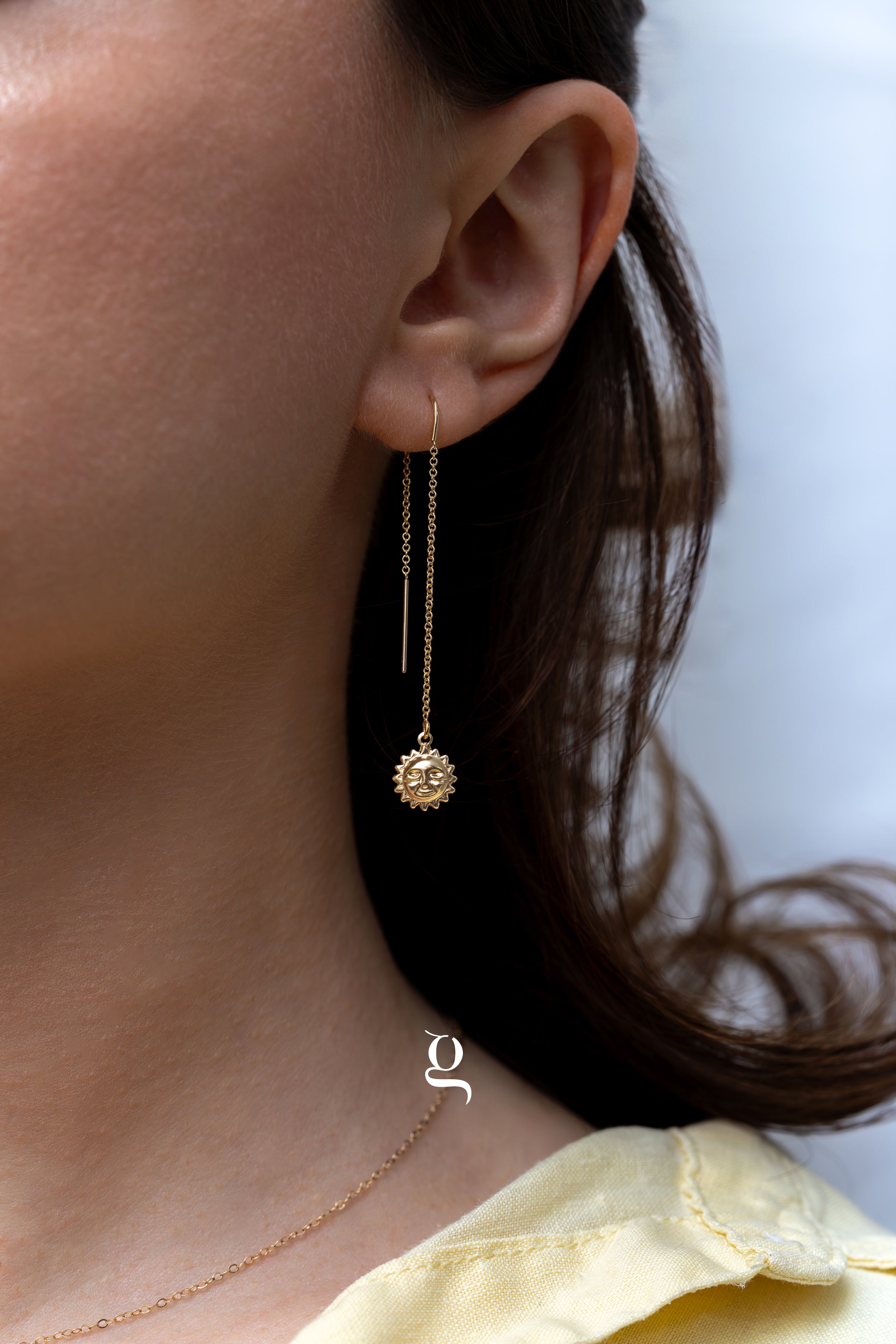 Minimalist Sun Threader Earrings