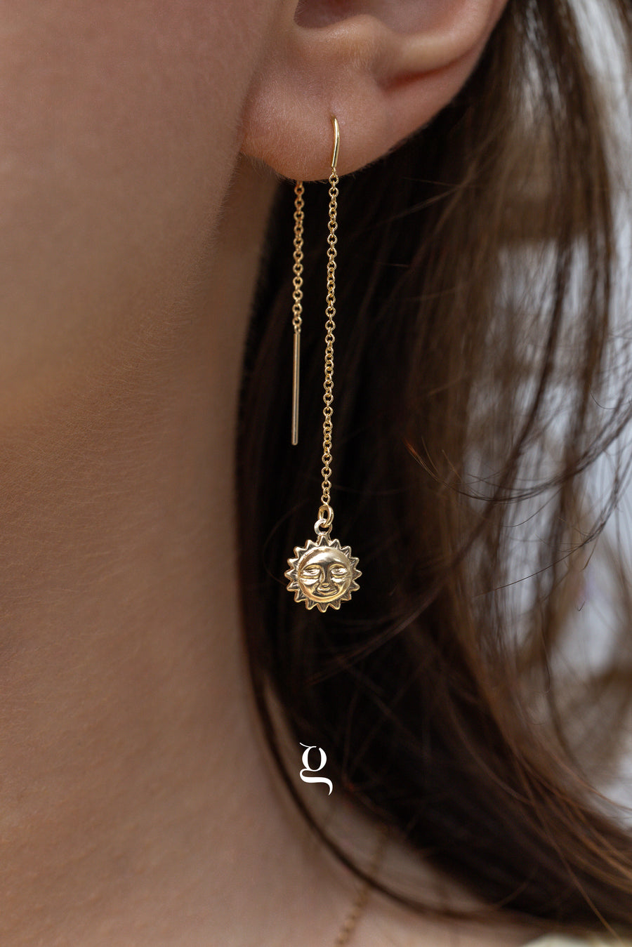 Minimalist Sun Threader Earrings