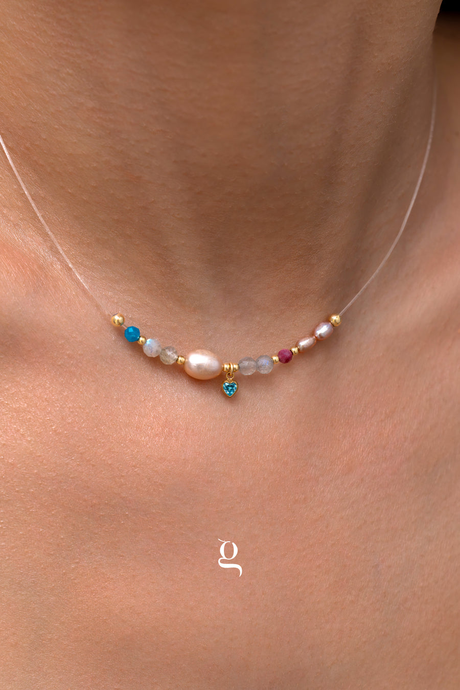 Pearl & Gemstone Invisible Necklace