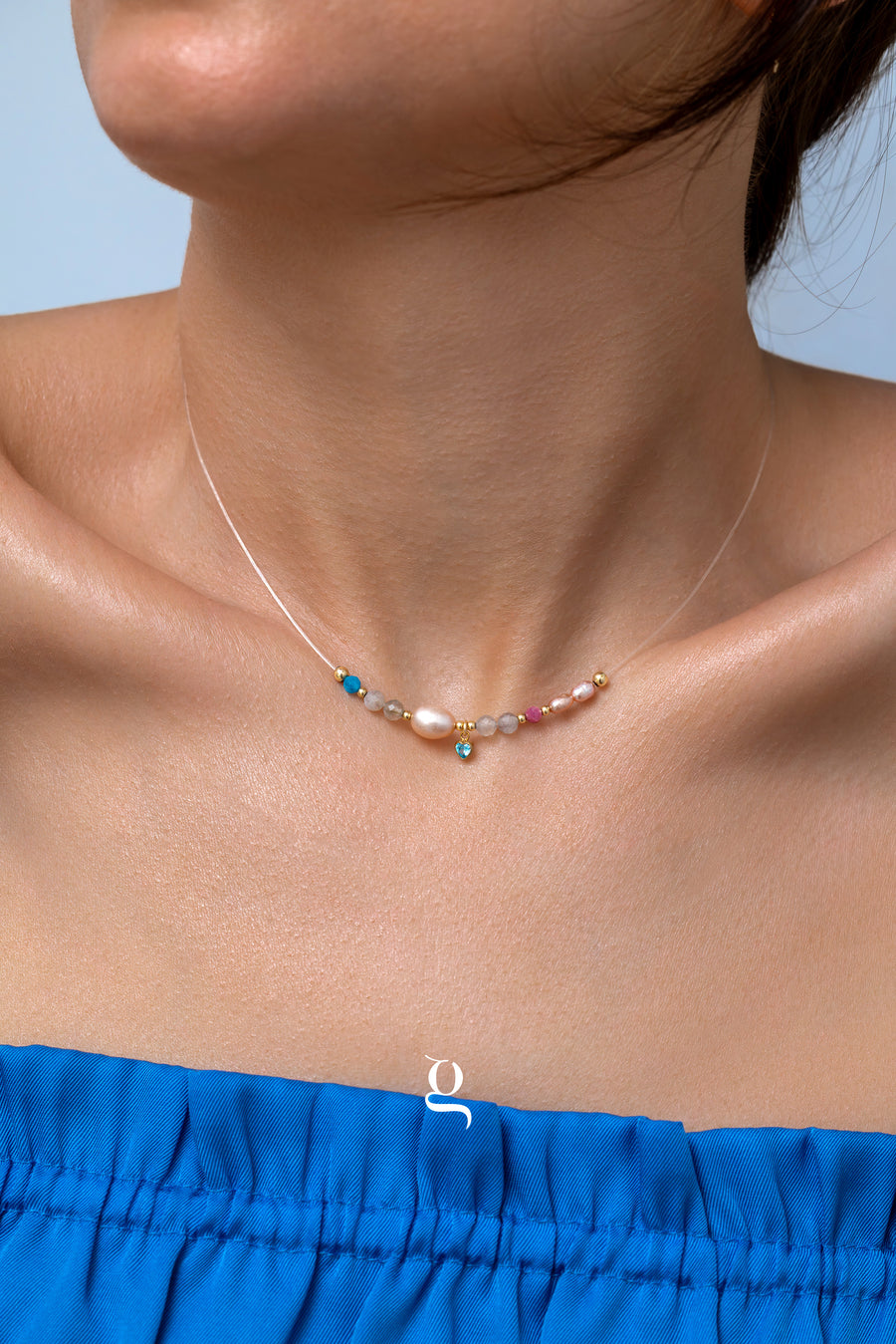 Pearl & Gemstone Invisible Necklace