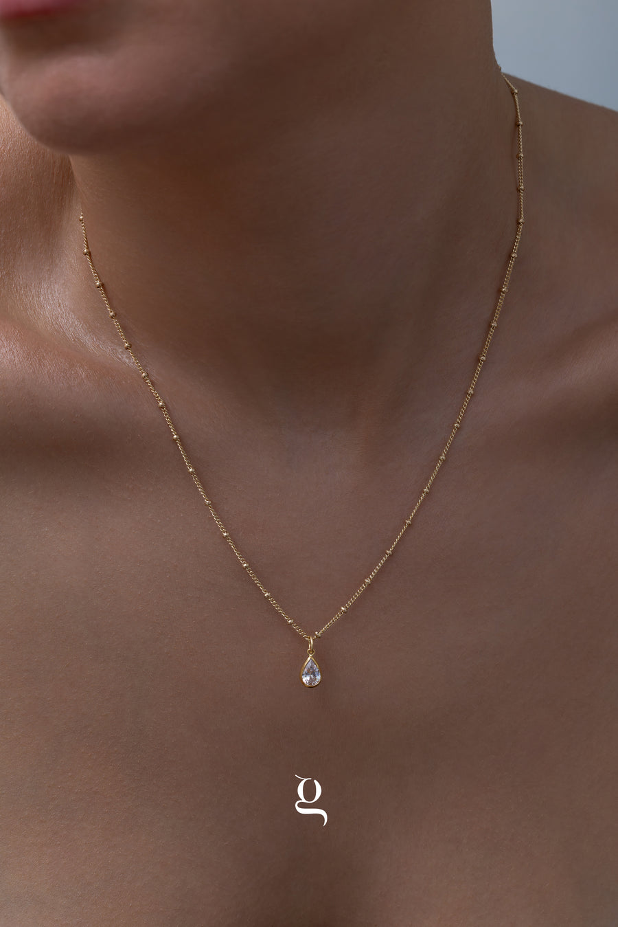 Teardrop Solitaire Necklace