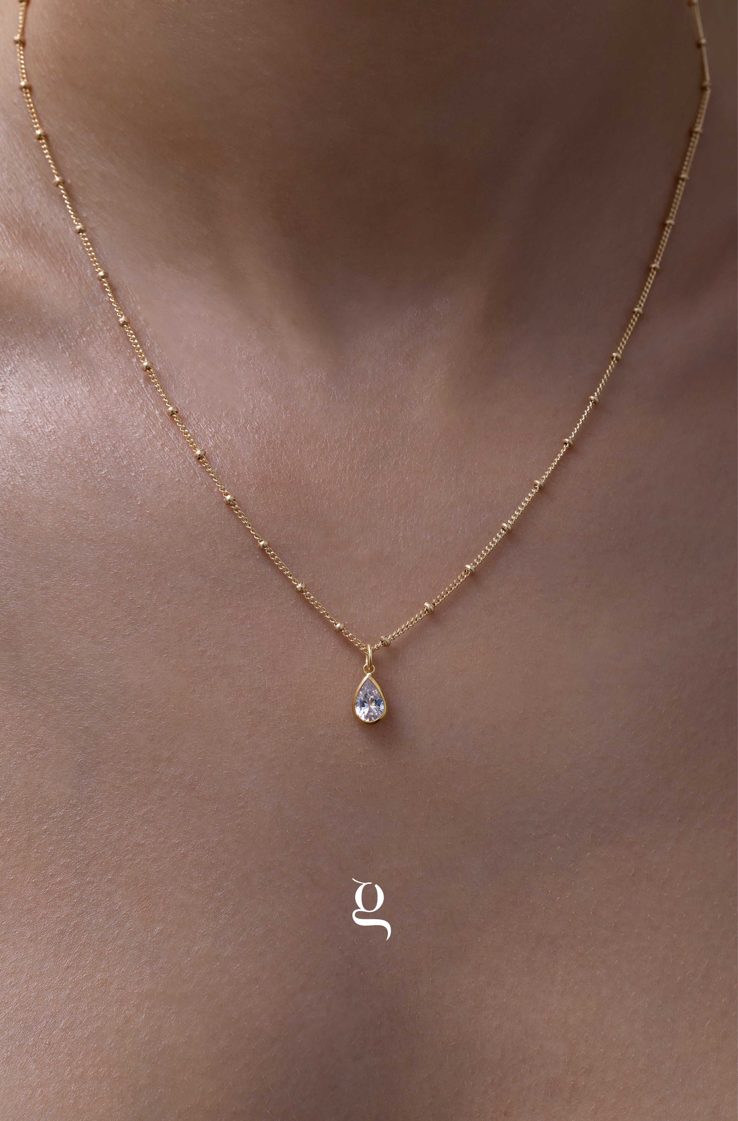 Teardrop Solitaire Necklace