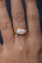 Marquise Wave Diamond Ring