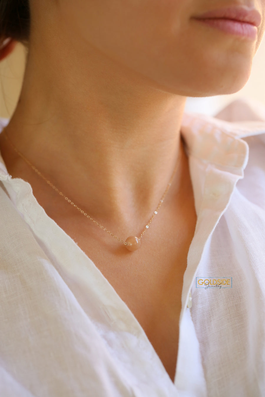 Peach Moonstone Necklace