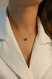 Raw Peridot Stone Necklace