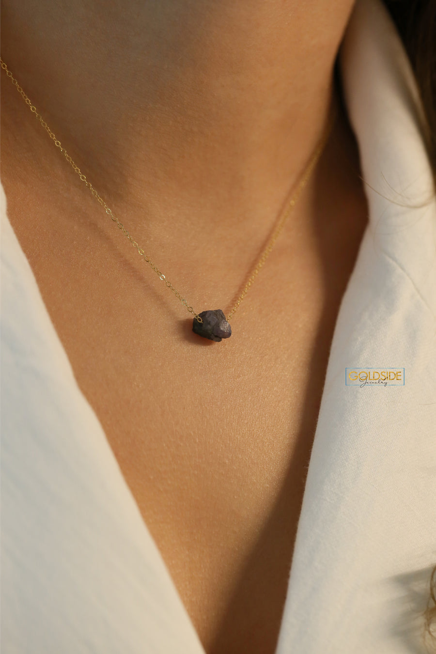 Raw Tanzanite Stone Necklace