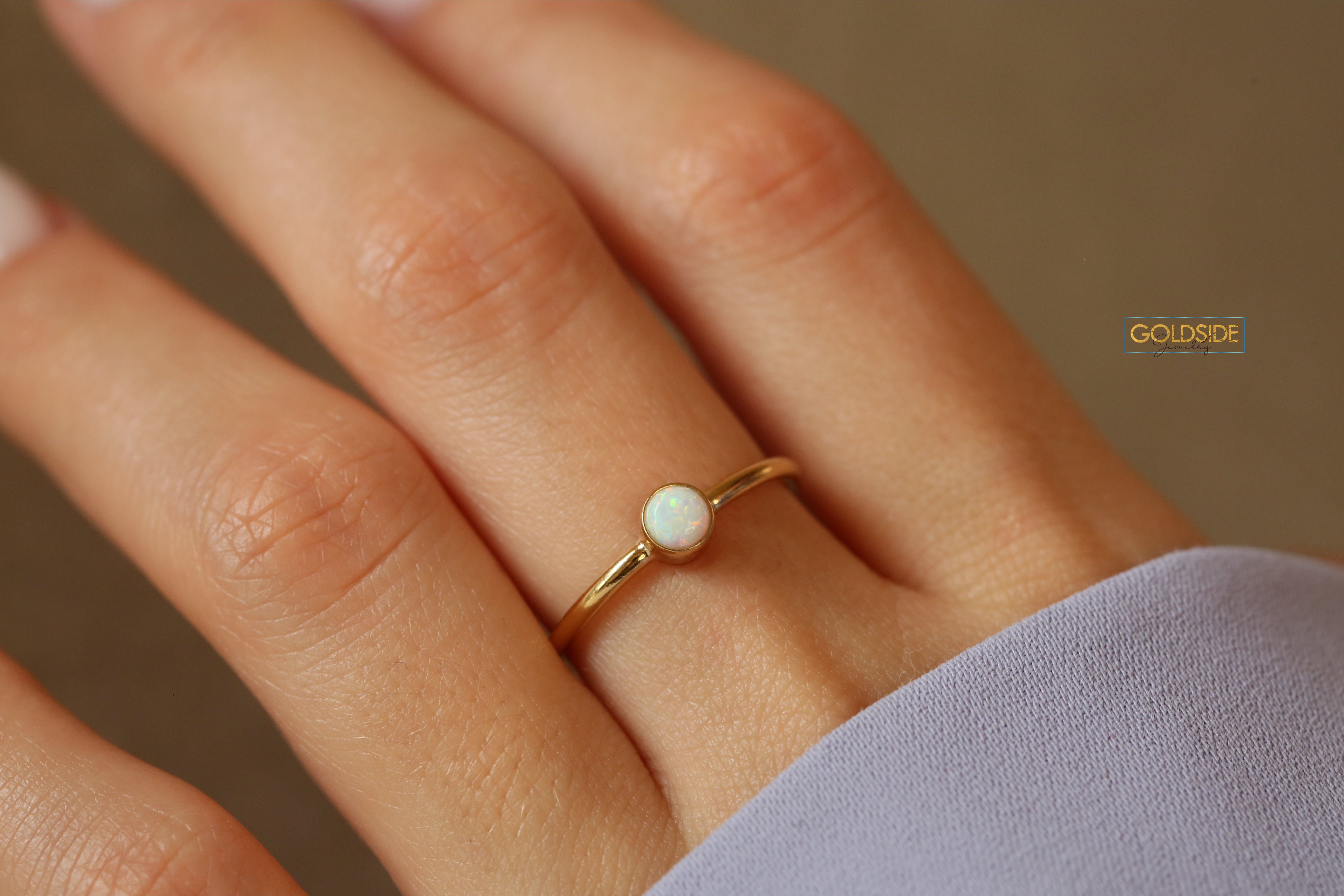 White Opal Ring