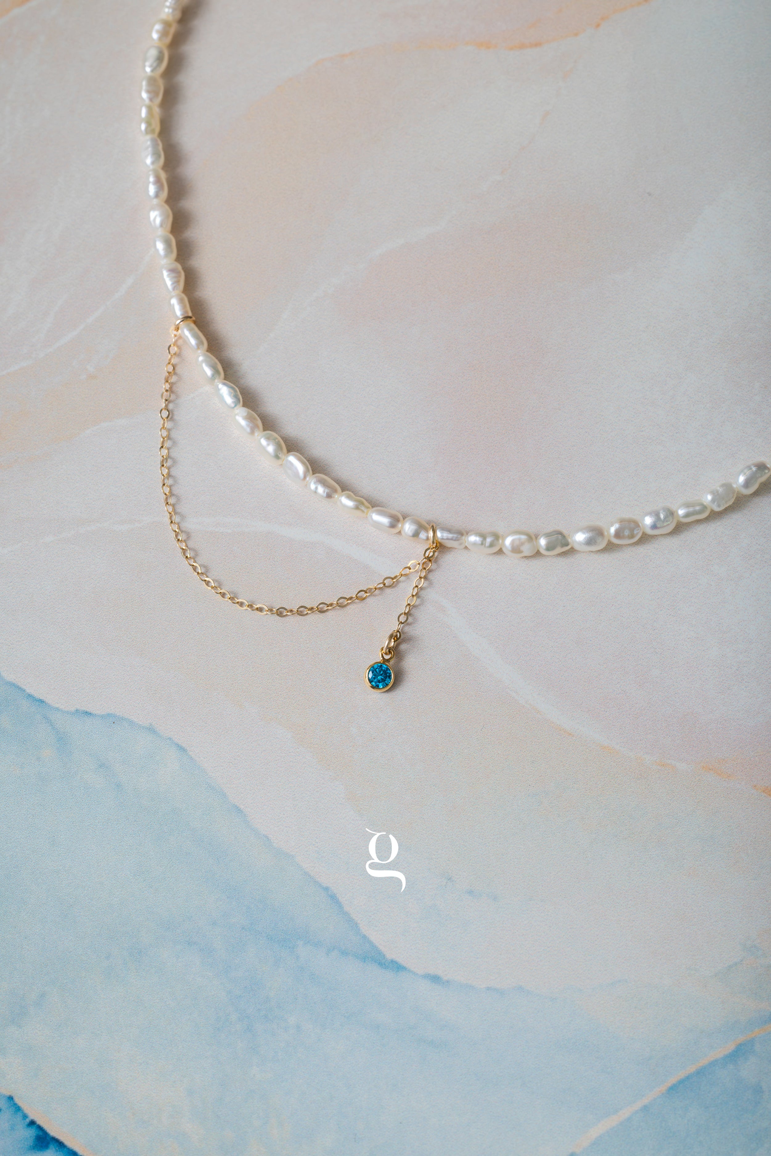 Pearl Drop Birthstone Necklace