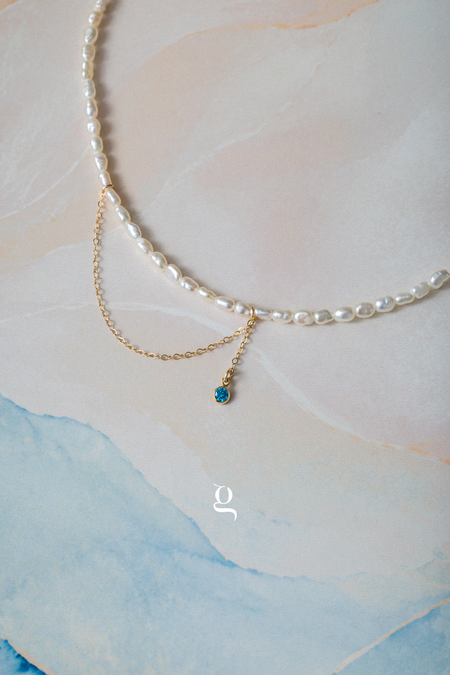 Pearl Drop Birthstone Necklace