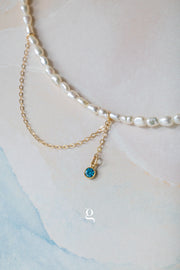 Pearl Drop Birthstone Necklace