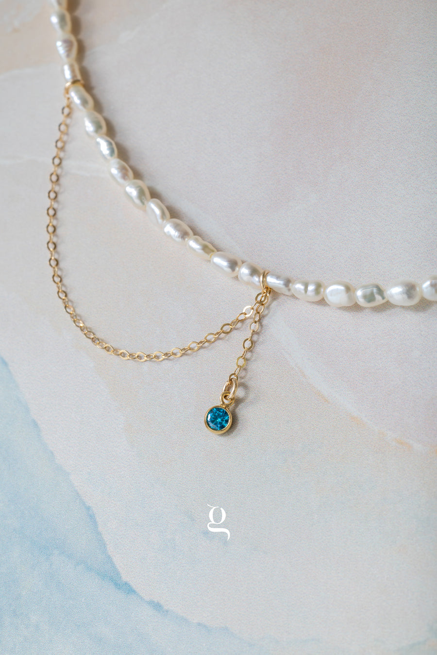 Pearl Drop Birthstone Necklace