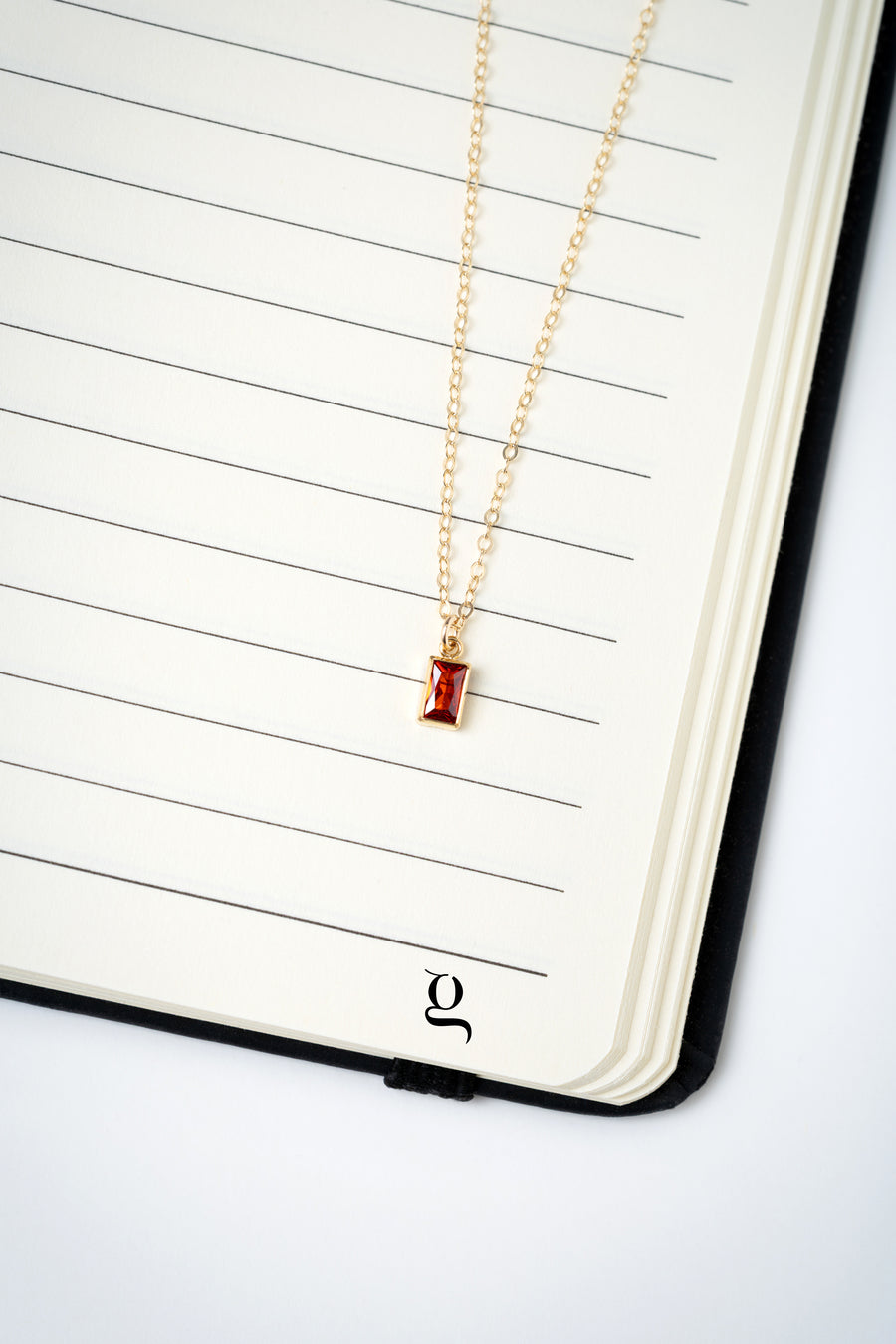 Baguette Birthstone Necklace