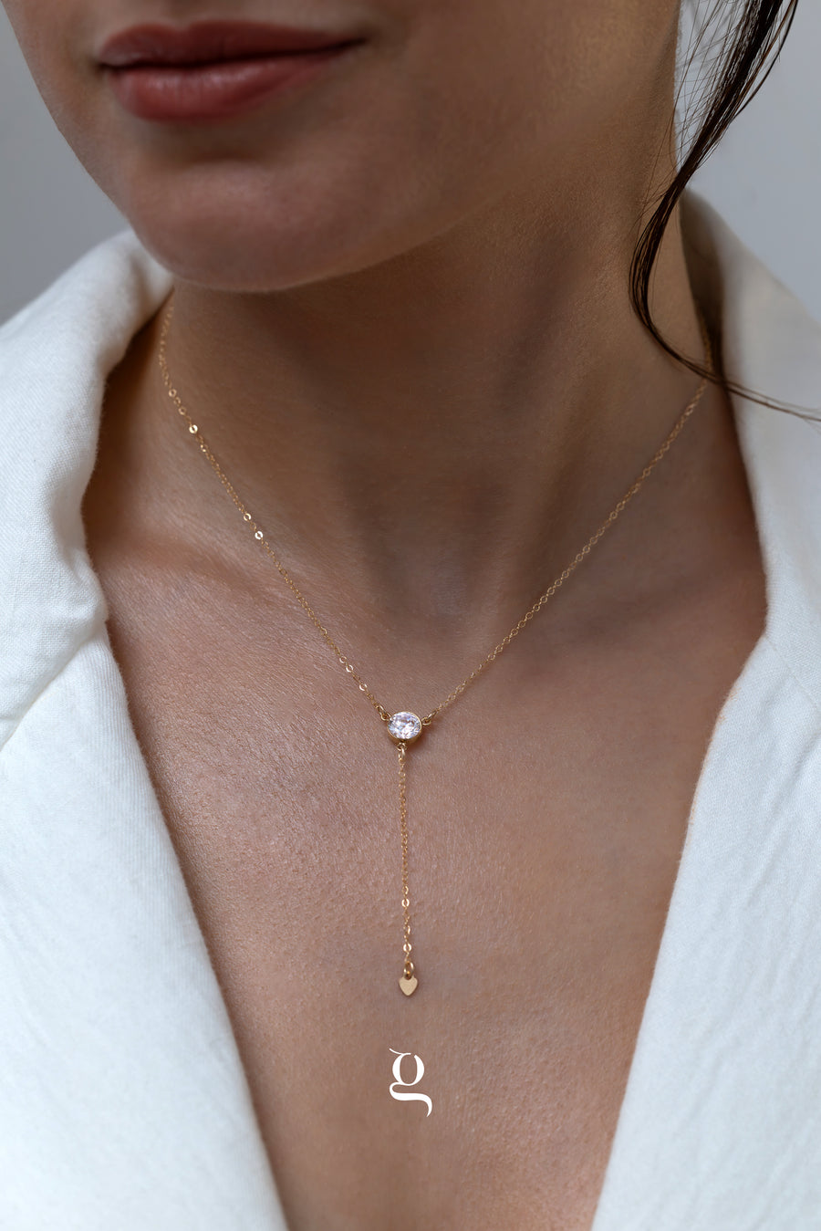 Heartdrop Lariat Necklace