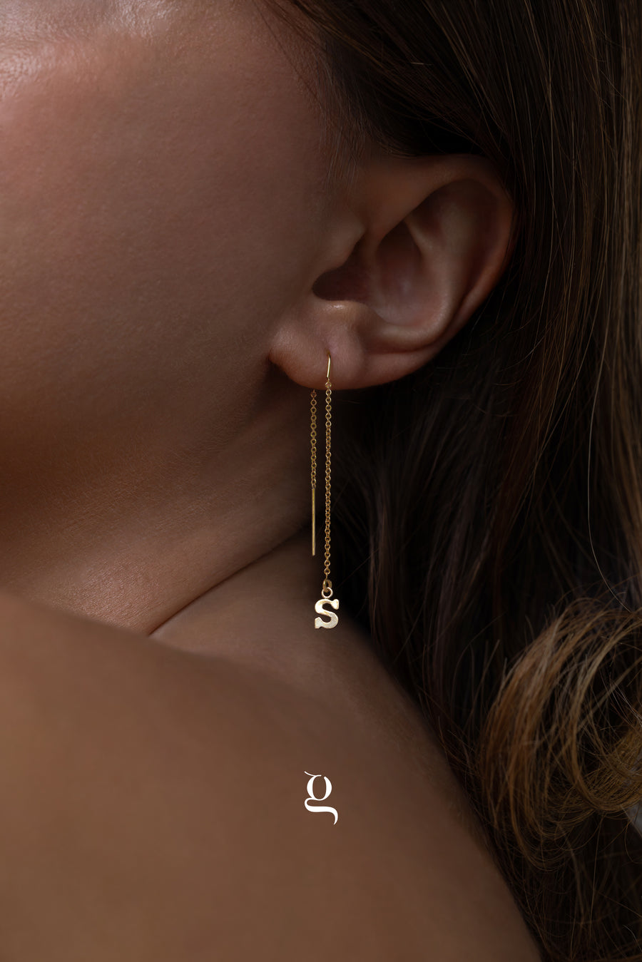 Initial Thread Earrings