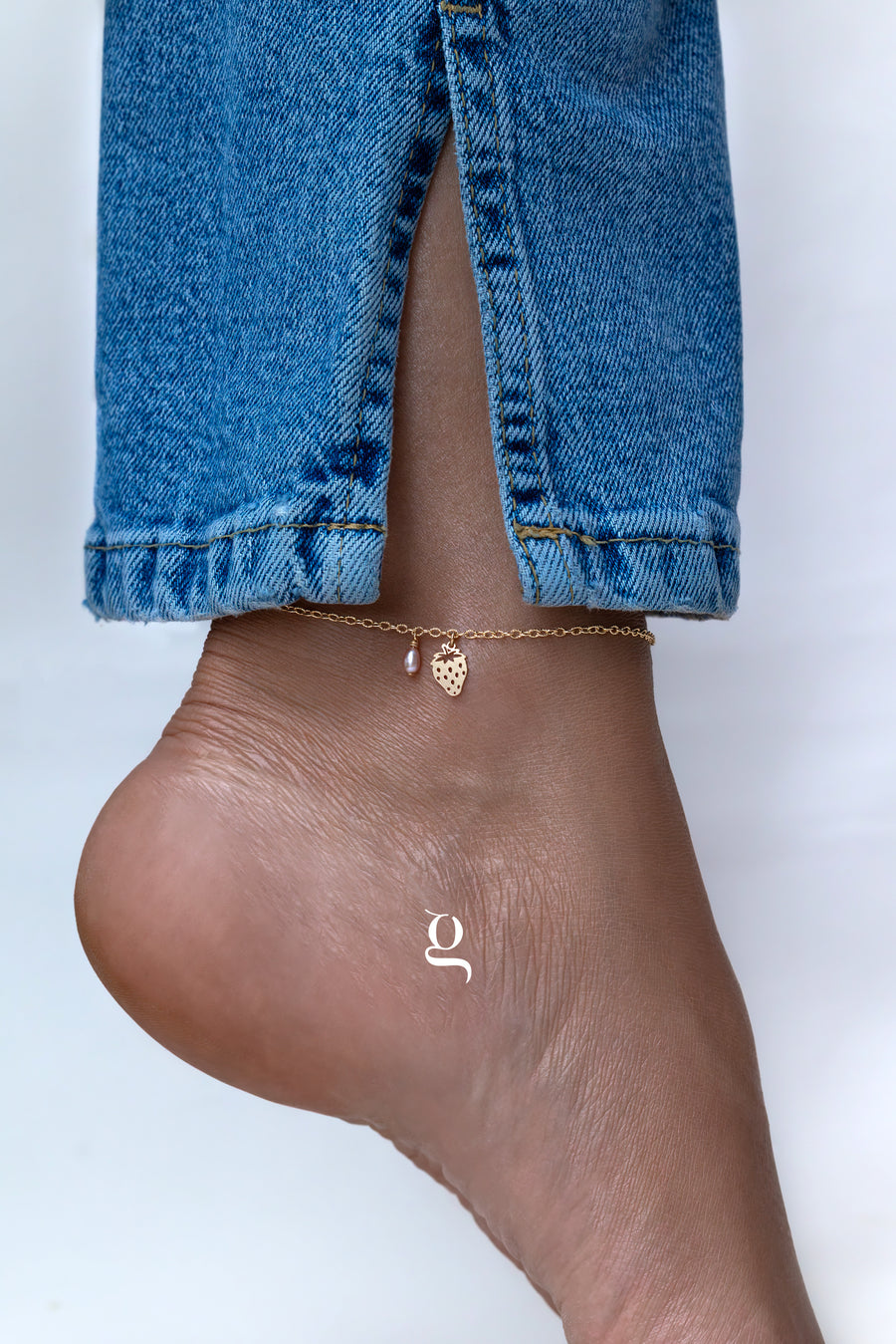 Strawberry Pearl Charm Anklet