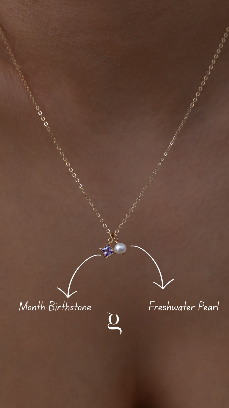 Birthstone & Pearl Necklace